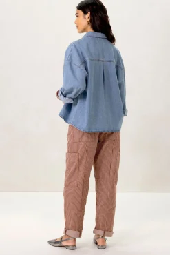 Lichtblauwe denim blouse