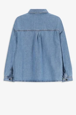 Lichtblauwe denim blouse