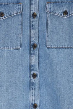 Lichtblauwe denim blouse