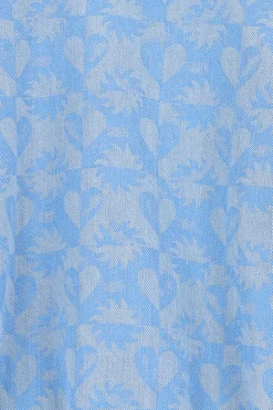 Lichtblauwe denim top met print