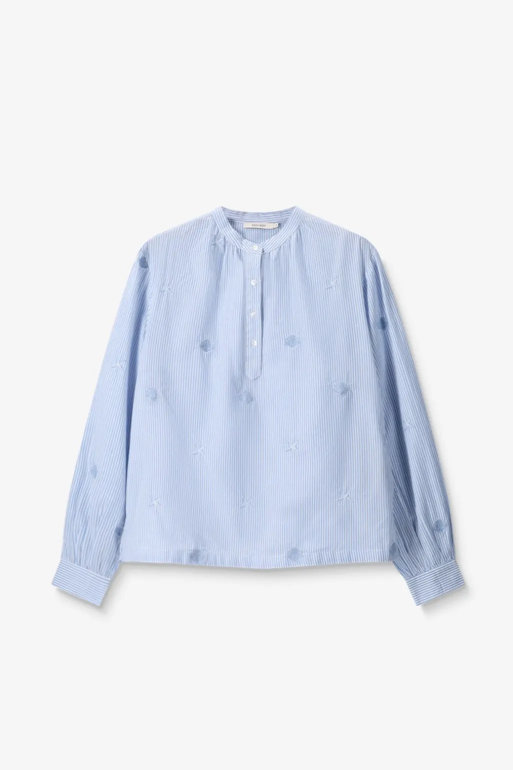 Lichtblauwe gestreepte blouse