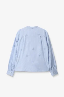 Lichtblauwe gestreepte blouse