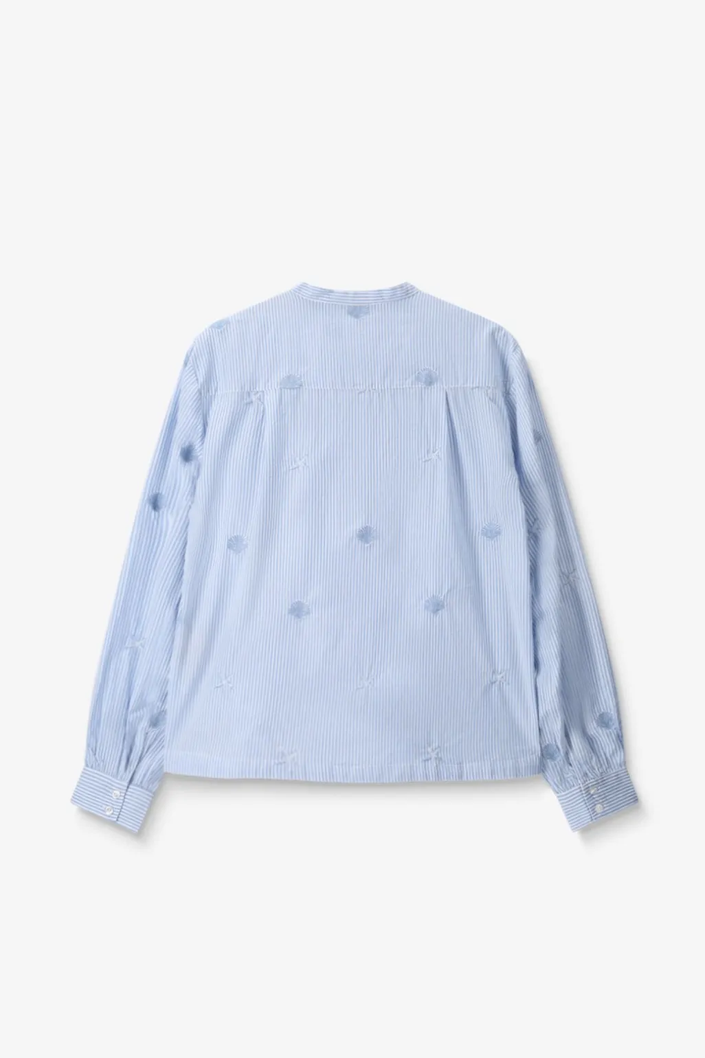 Lichtblauwe gestreepte blouse