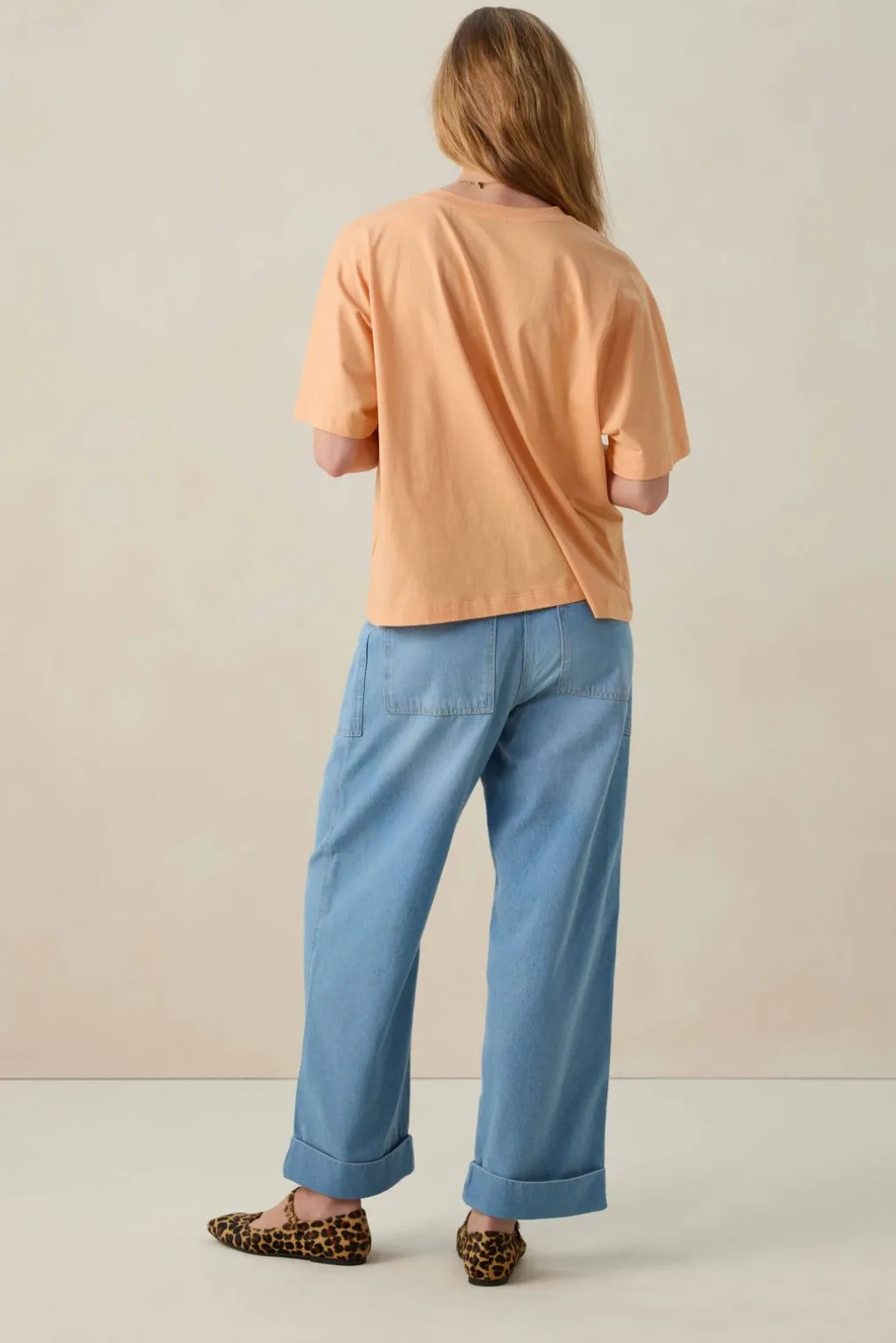 Lichtblauwe mid waist workwear jeans