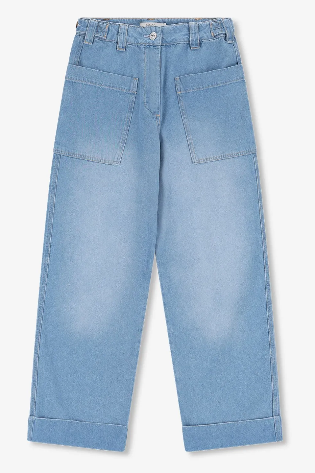 Lichtblauwe mid waist workwear jeans