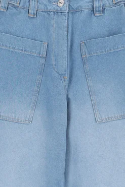 Lichtblauwe mid waist workwear jeans