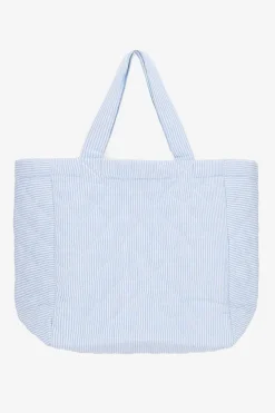 Lichtblauwe shopper met embroidery