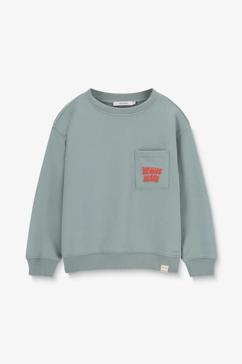Lichtblauwe sweater met artwork