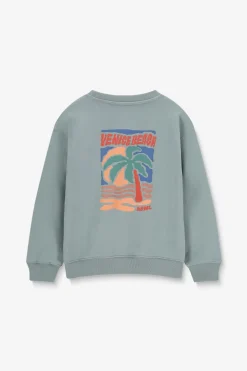 Lichtblauwe sweater met artwork