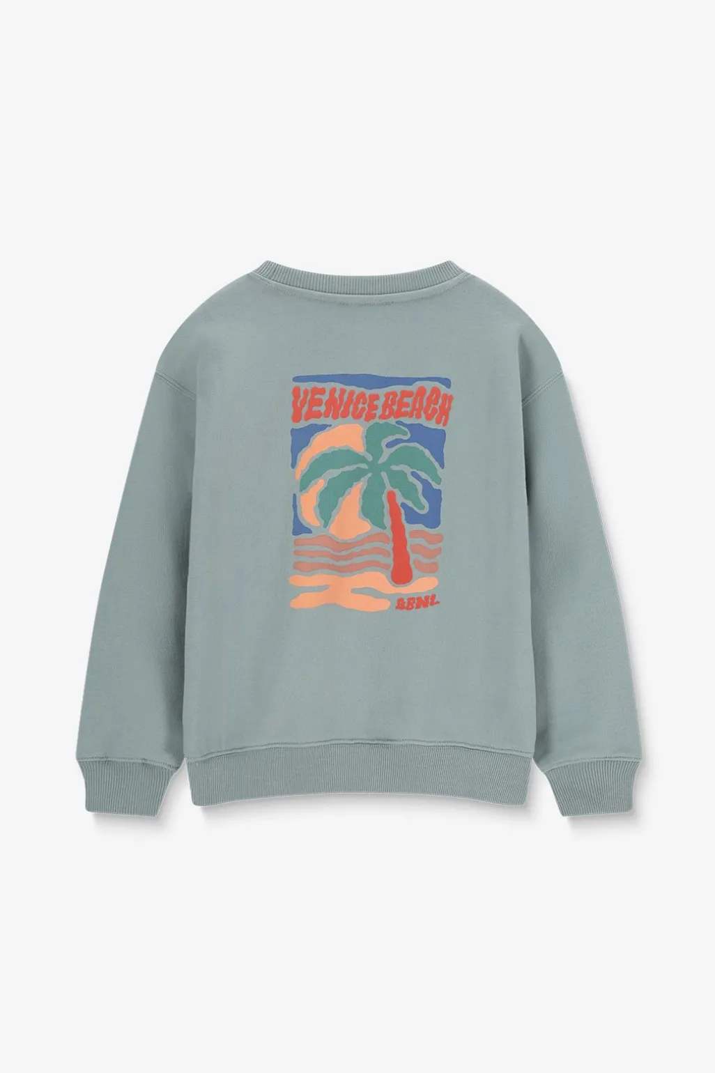 Lichtblauwe sweater met artwork