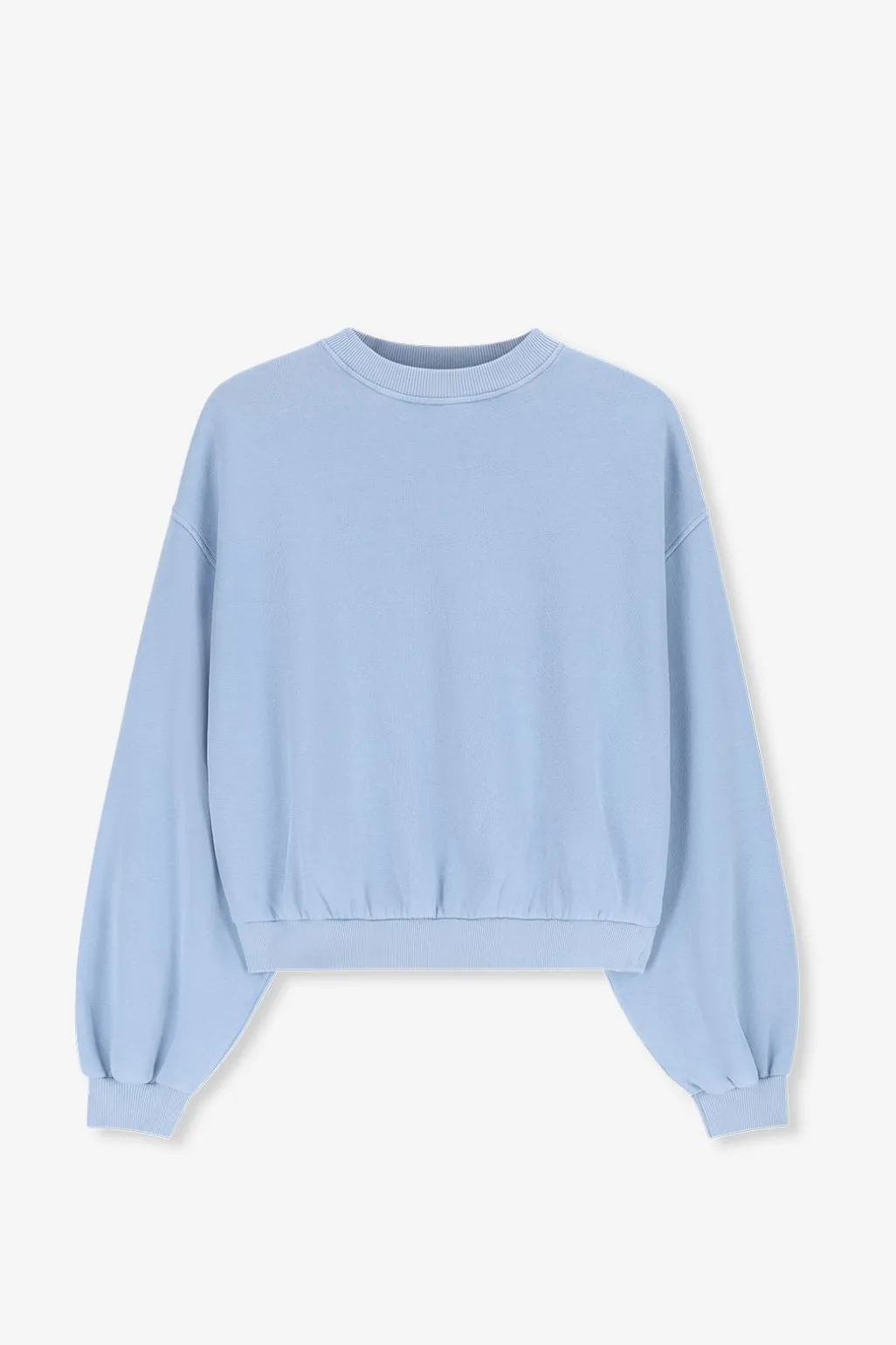 Lichtblauwe sweater met pofmouwen