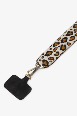 Lichtbruin telefoonkoord met leopard print