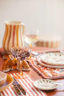 Lichtbruine champagneglazen scallop met leopard print