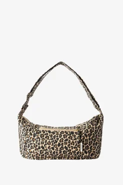 Lichtbruine crossbody tas met leopard print