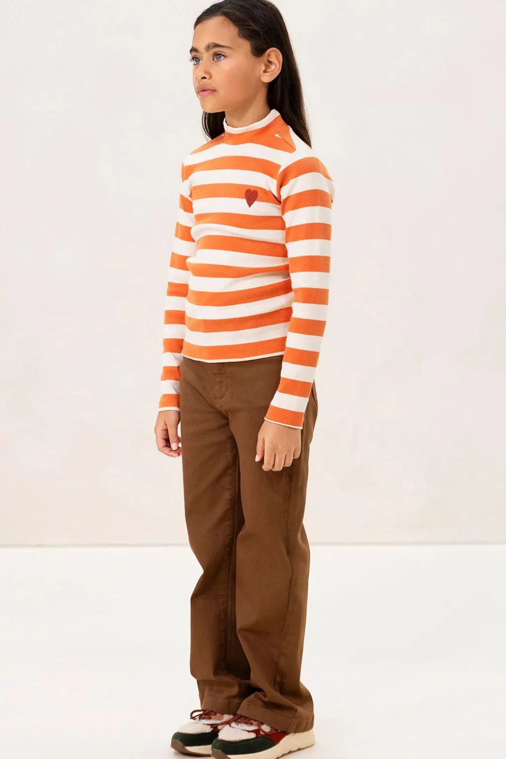 Lichtbruine denim wide leg jeans