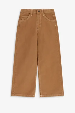Lichtbruine denim wide leg jeans