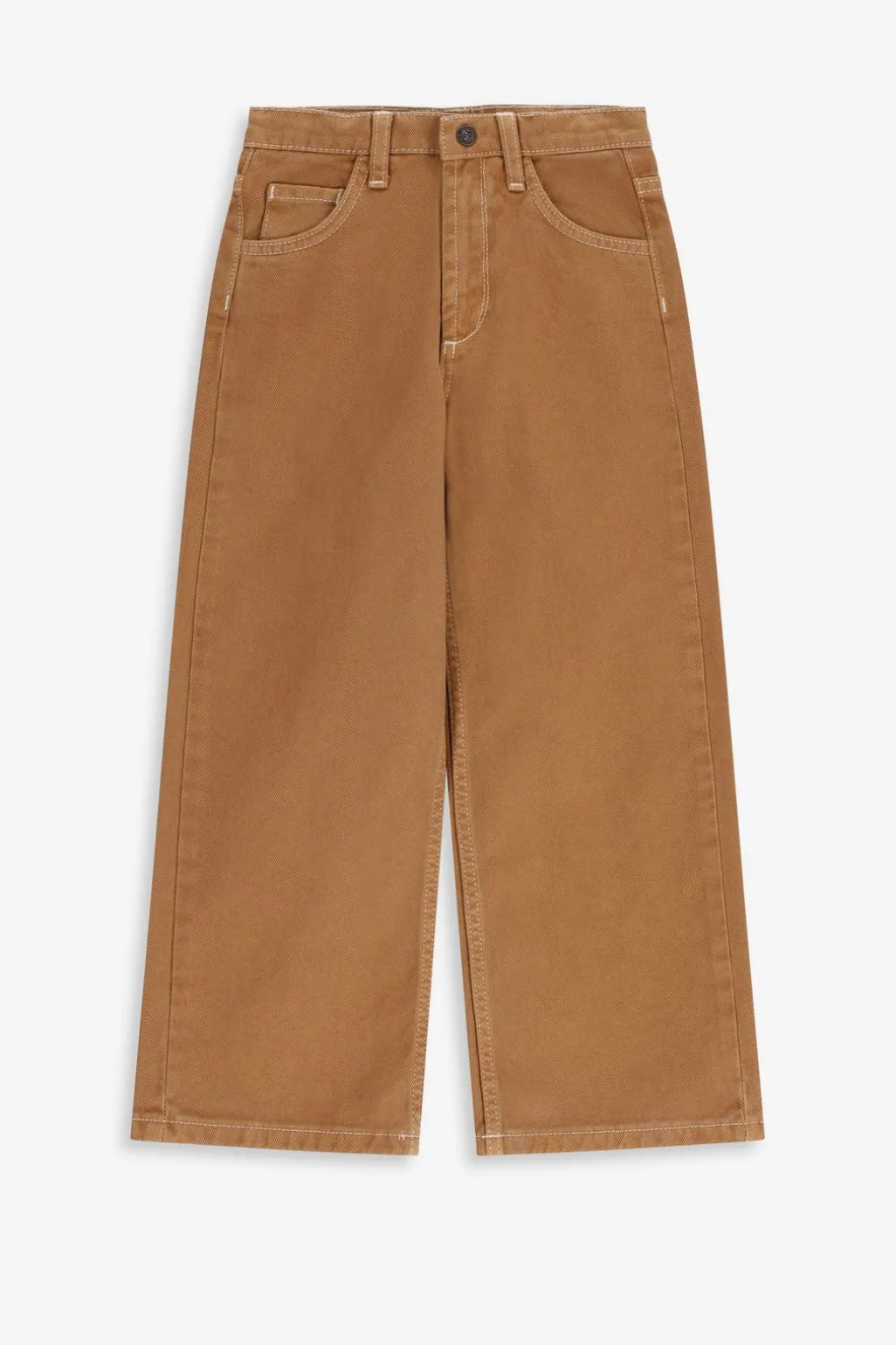 Lichtbruine denim wide leg jeans