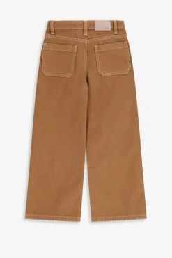 Lichtbruine denim wide leg jeans