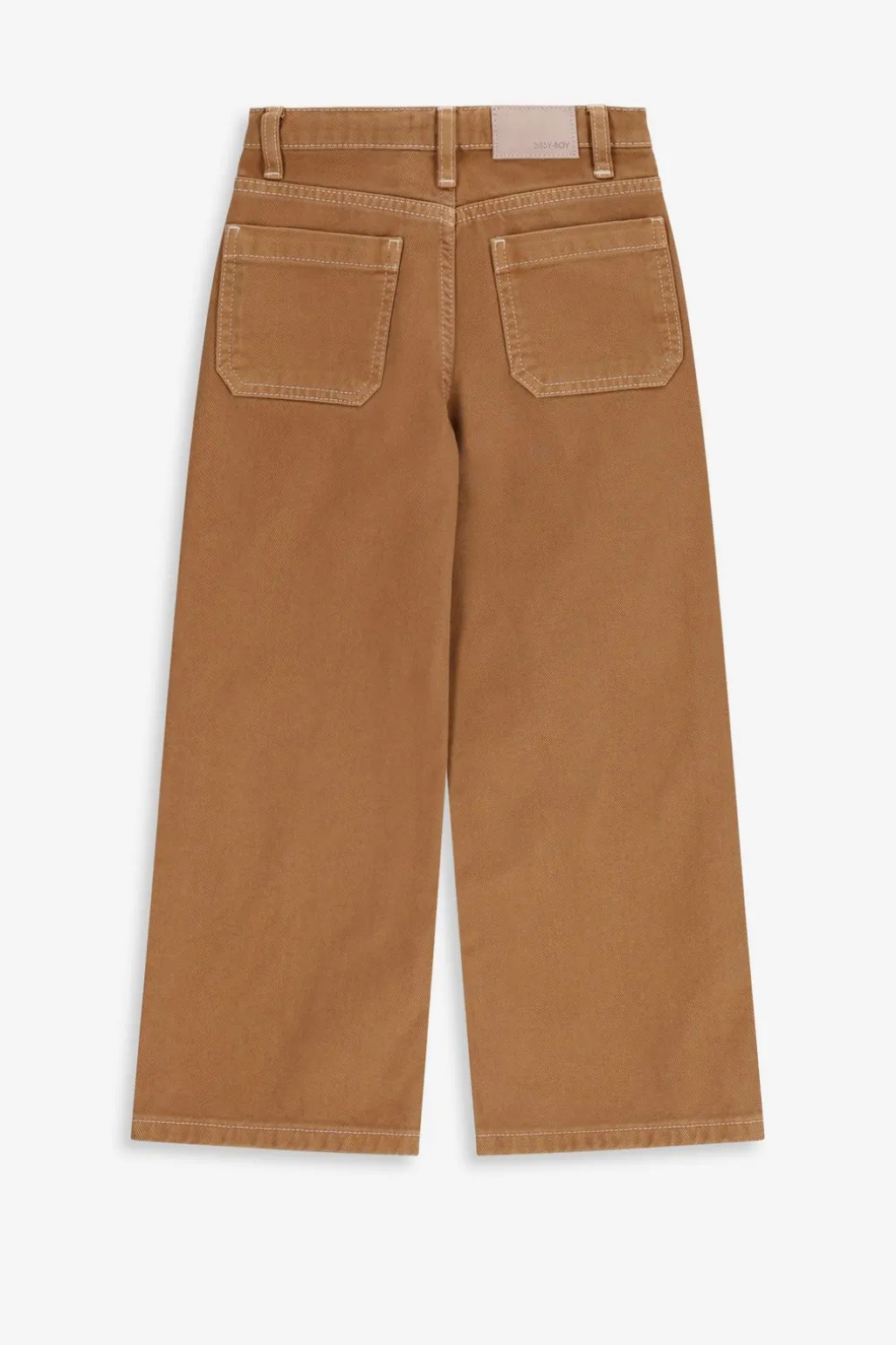 Lichtbruine denim wide leg jeans