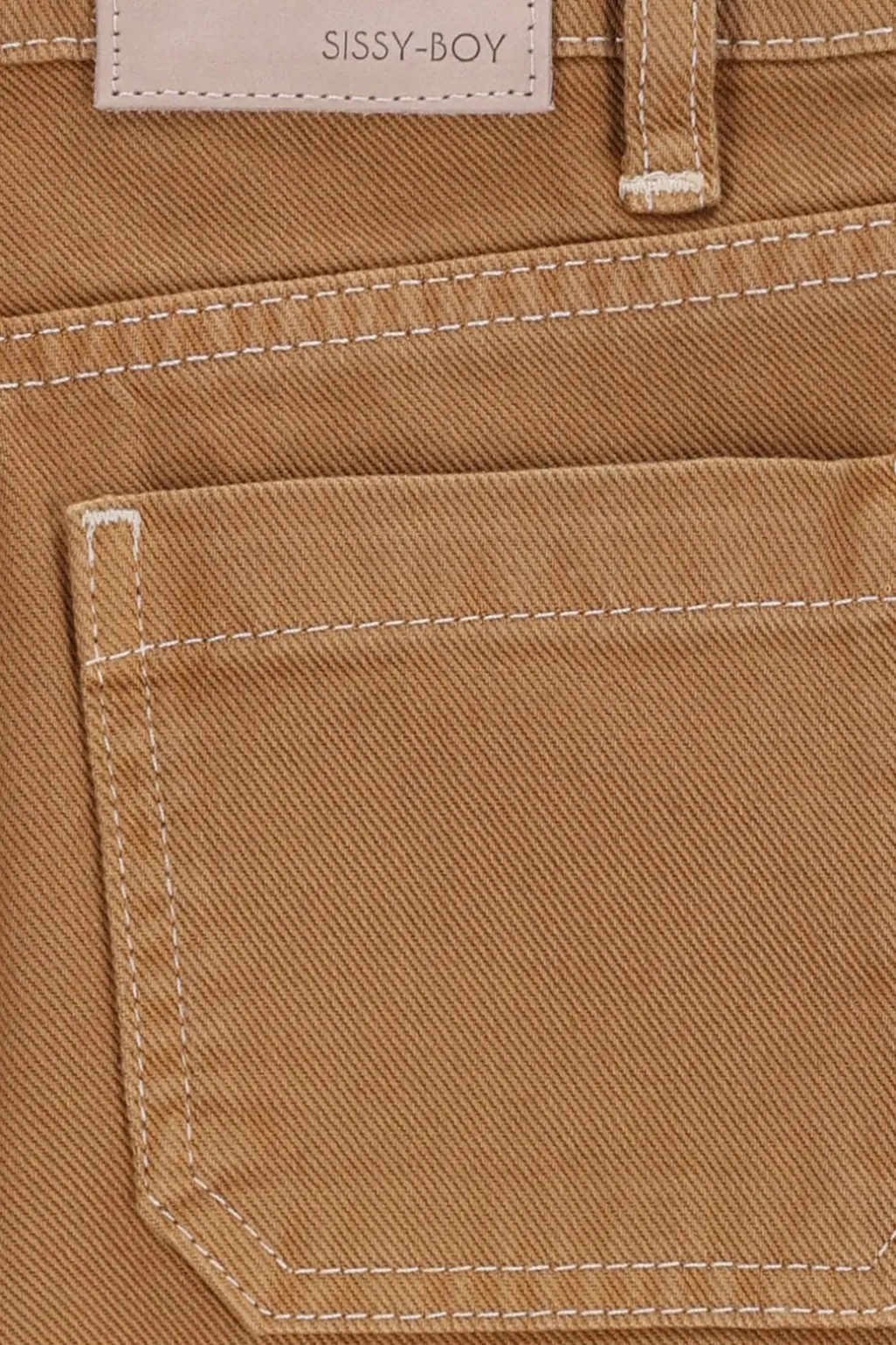 Lichtbruine denim wide leg jeans