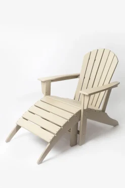 Lichtbruine fanback chair voetenbankje
