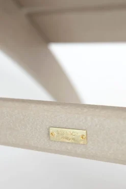 Lichtbruine fanback chair voetenbankje