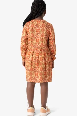 Lichtbruine jurk met multicolour print