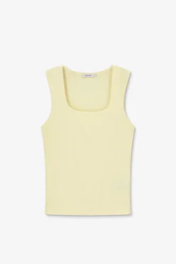 Lichtgeel rib singlet