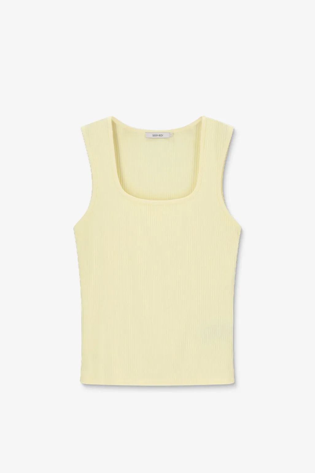 Lichtgeel rib singlet