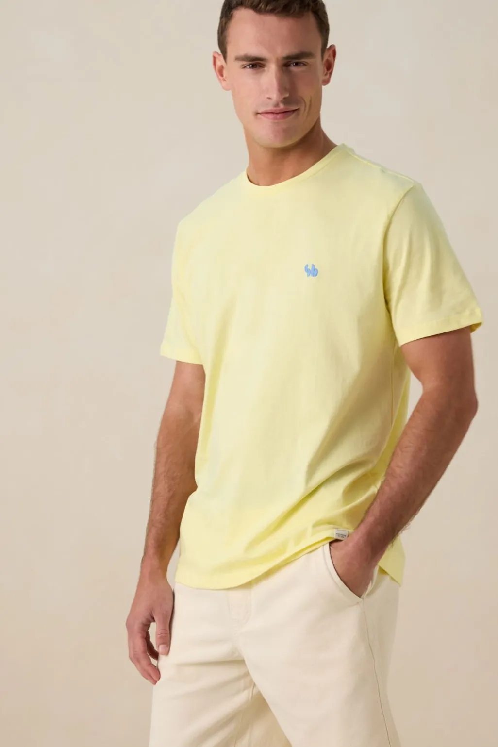 Lichtgeel T-shirt met artwork