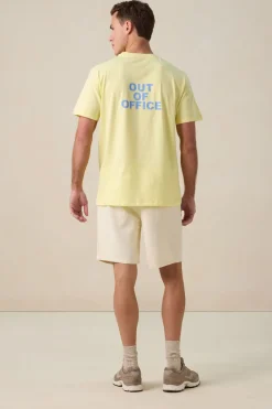 Lichtgeel T-shirt met artwork