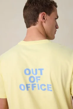 Lichtgeel T-shirt met artwork