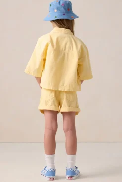Lichtgele blouse met opgestikte zakken