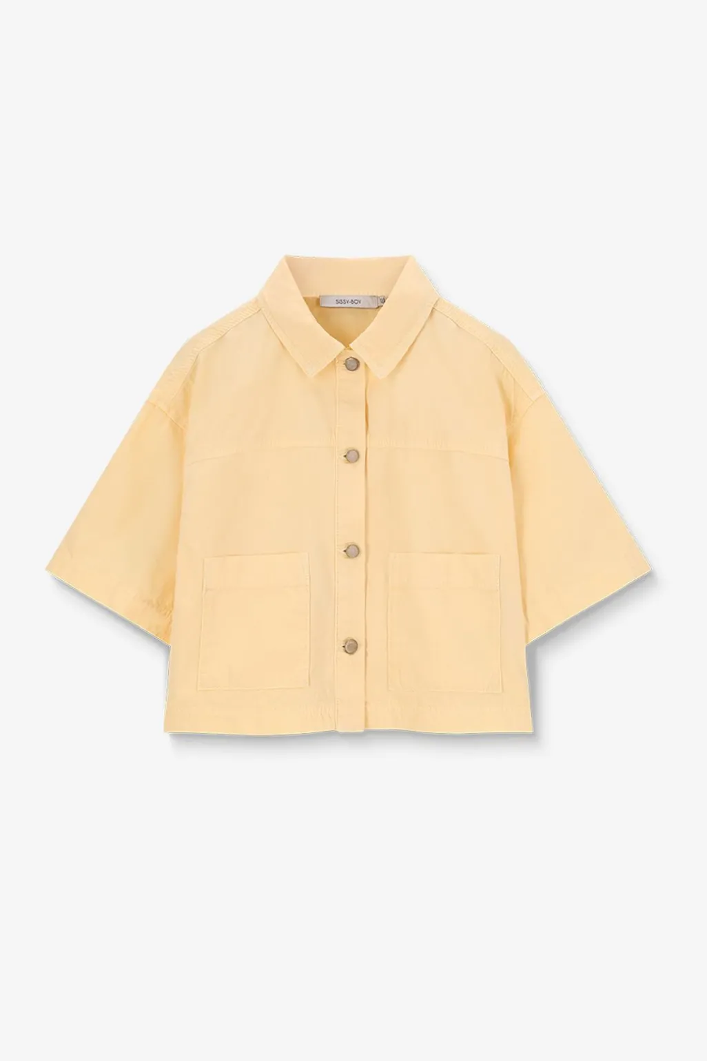 Lichtgele blouse met opgestikte zakken