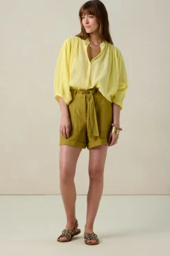 Lichtgele oversized blouse