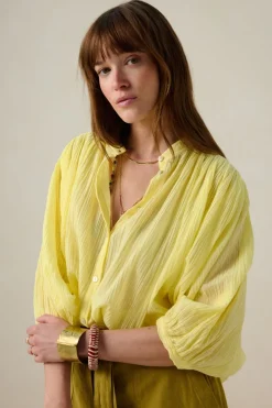 Lichtgele oversized blouse