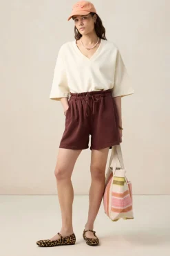 Lichtgele sweater met v-hals
