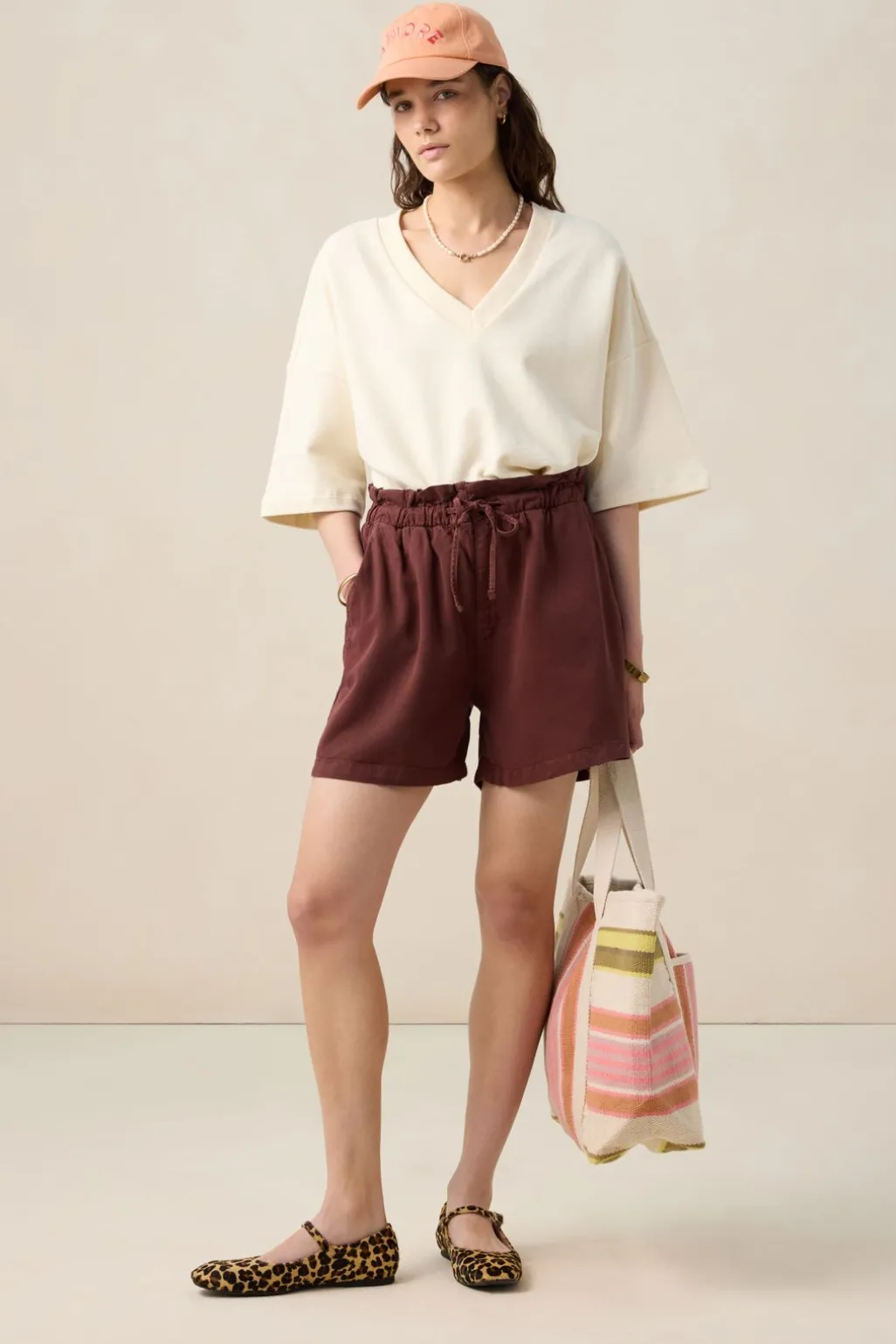 Lichtgele sweater met v-hals