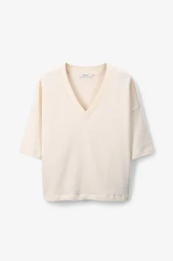 Lichtgele sweater met v-hals