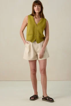 Lichtgroen gebreid gilet