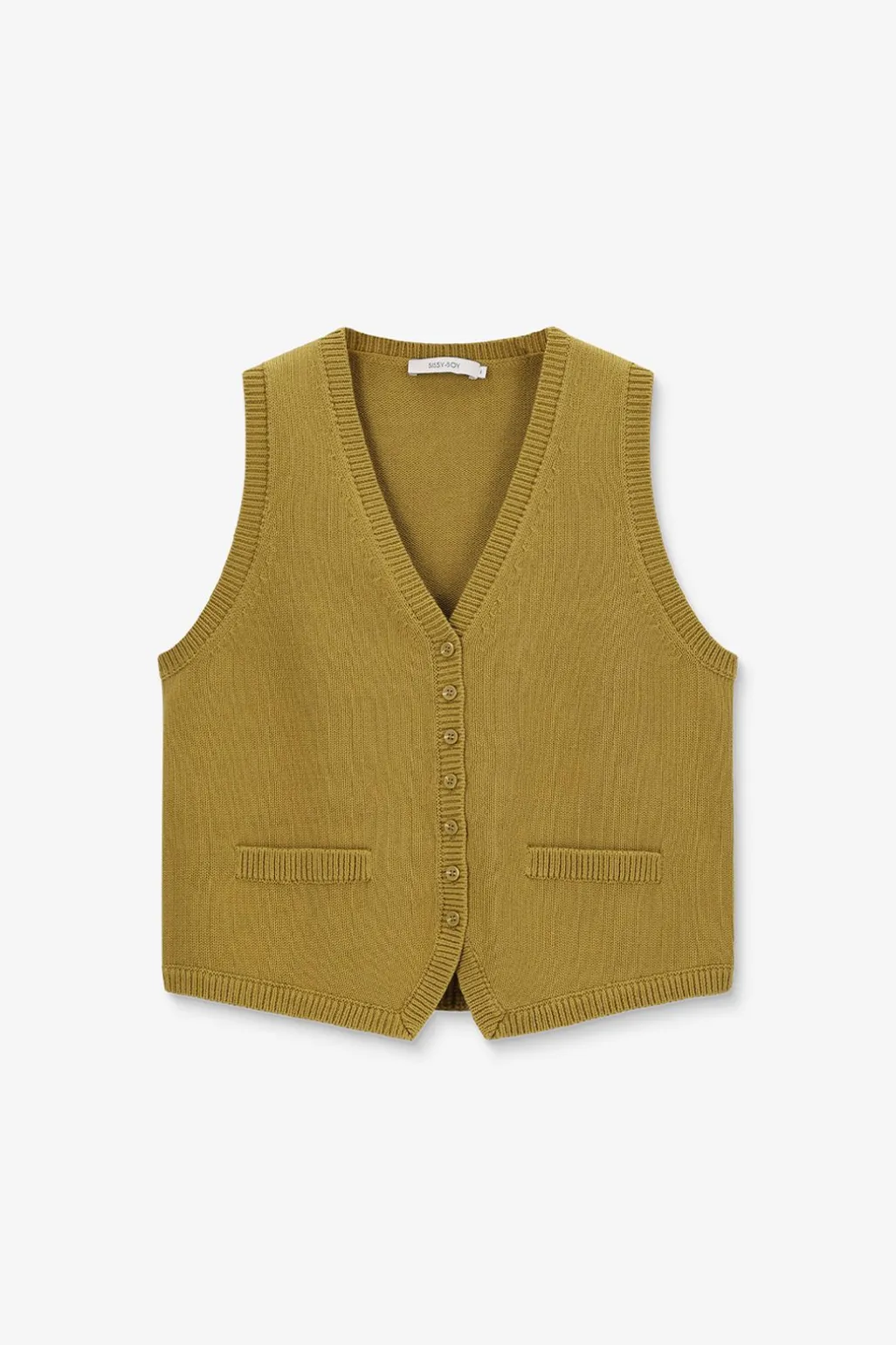 Lichtgroen gebreid gilet