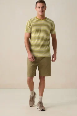 Lichtgroen gestreept T-shirt