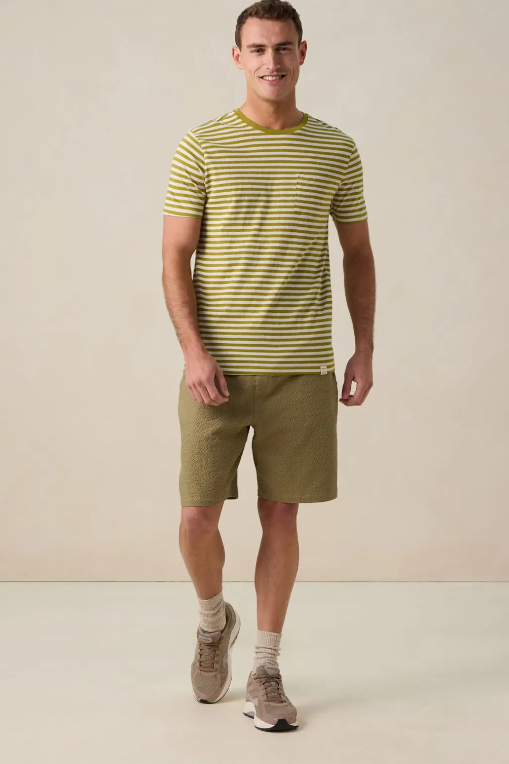 Lichtgroen gestreept T-shirt