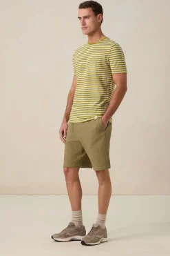 Lichtgroen gestreept T-shirt