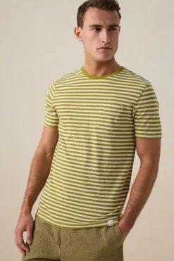 Lichtgroen gestreept T-shirt