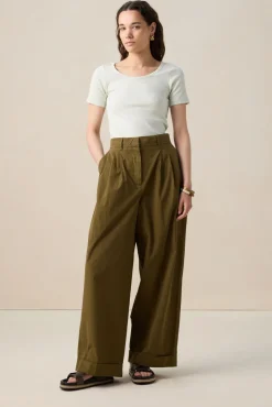 Lichtgroen rib T-shirt