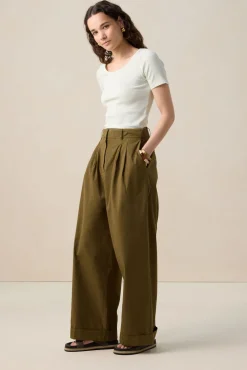 Lichtgroen rib T-shirt