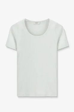 Lichtgroen rib T-shirt