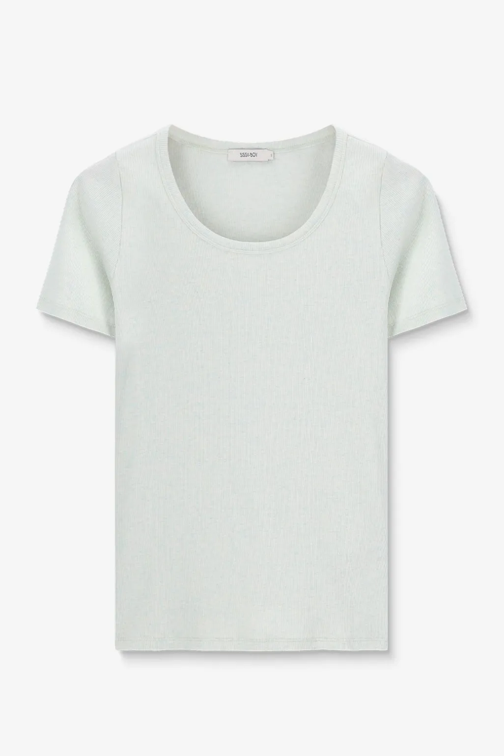 Lichtgroen rib T-shirt