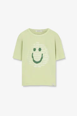 Lichtgroen T-shirt met smiley